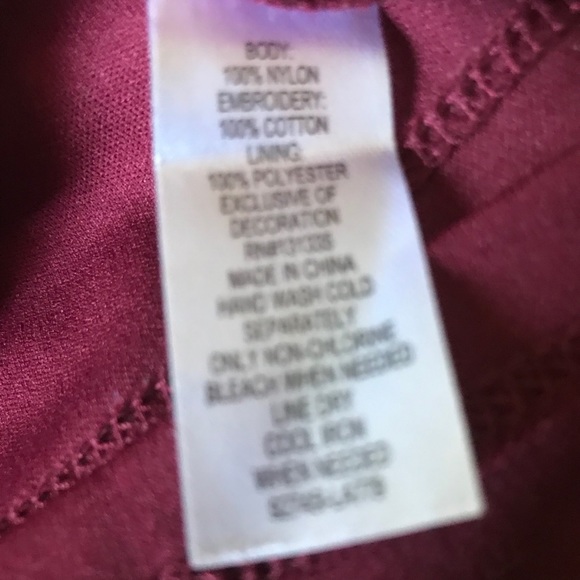 Socialite Burgundy Embroidery and Lace Maxi Dress - Picture 11 of 12